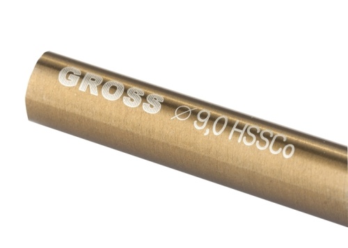 Сверло спиральное по металлу, 9,0 мм, HSS-Co GROSS 72338 фото 2