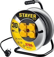 55077-30_z01 STAYER  PRO-315, КГ, 3 x 1.5 мм2, 30 м, 3700 Вт, IP44, силовой удлинитель на стальной катушке