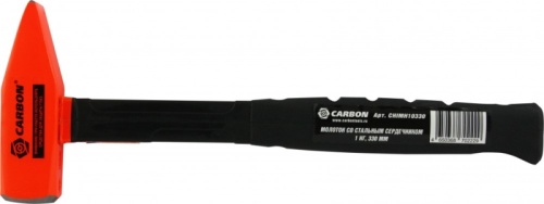 Молоток слесарный с резиновой рукояткой и стальным сердечником, 1 кг CARBON CHIMH10330 Молоток слесарный с резиновой рукояткой и стальным сердечником, 1 кг CARBON CHIMH10330