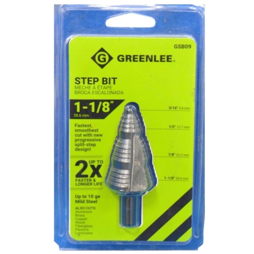 Сверло ступенчатое Greenlee GSB09 52084131 фото 4 Сверло ступенчатое Greenlee GSB09 52084131 фото 4