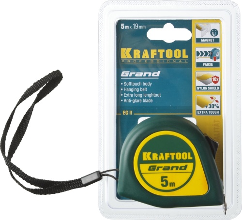 Рулетка измерительная KRAFTOOL 34022-05-19 фото 2 Рулетка измерительная KRAFTOOL 34022-05-19 фото 2