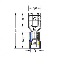Разъем плоский изолированный ''мама'' 1,5-2,5 мм2, 4,75x0,8 мм, изол. ПВХ (синий) Safak FD-2488
