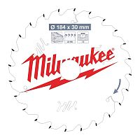 4932471297 MILWAUKEE  Пильный диск для циркулярной пилы по дереву 184x30x1,6x24 скошенные зубья (замена для 4932352327)