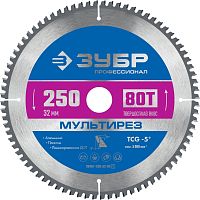 36907-250-32-80_z01  ЗУБР Мультирез 250 x 32мм 80Т, диск пильный по алюминию