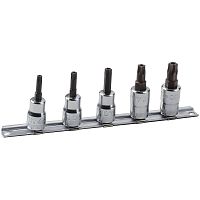 7409TORX-TRR/S5 BAHCO 3/8" Набор из 5 торцевых головок под винты TORX-R на держателе RAIL-187