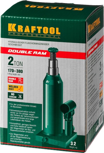 Домкрат гидравлический бутылочный сварной телескопический KRAFTOOL PRO 43463-2 фото 2 Домкрат гидравлический бутылочный сварной телескопический KRAFTOOL PRO 43463-2 фото 2