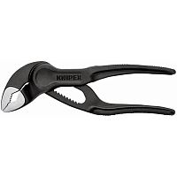 KN-8700100BK KNIPEX  COBRA XS клещи переставные, 28 мм (1"), под ключ 24 мм, 100 мм, серые, блистер