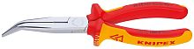 2626200SB KNIPEX Длинногубцы с режущими кромками VDE, губки 40град., 200 мм, хром, 2-комп диэлектрические ручки, SB