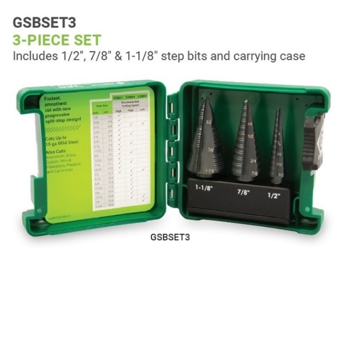 Набор ступенчатых сверл Greenlee GSBSET3 52085454 фото 2