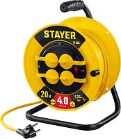 55064-20 STAYER  М-325, ПВС, 3 х 2.5 мм2, 20 м, 4000 Вт, IP44, силовой удлинитель на катушке