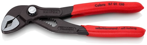 KN-8701150SB KNIPEX  COBRAR клещи переставные, зев 32 мм, длина 150 мм, фосфатированные, обливные ручки, SB