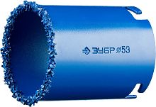 Кольцевая коронка c карбид-вольфрамовым нанесением 53 мм высота 55 мм ЗУБР ПРОФЕССИОНАЛ 33350-53_z01