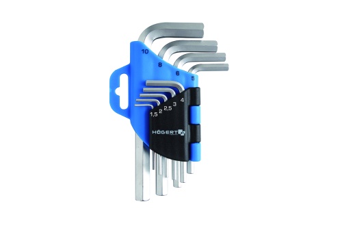 Ключи шестигранные Crv,9шт. HOEGERT HT1W802 Ключи шестигранные Crv,9шт. HOEGERT HT1W802
