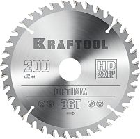 36951-200-32 KRAFTOOL  Optima, 200 х 32 мм, 36Т, пильный диск по дереву