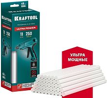 06848-40  KRAFTOOL Ultra Power ультрамощные прозрачные клеевые стержни, d 11 x 250 мм (11-12 мм)  40 шт. 1 кг
