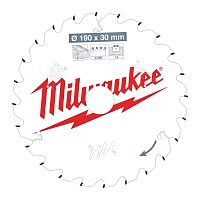 4932471300 MILWAUKEE  Пильный диск для циркулярной пилы по дереву 190x30x1,6x24 скошенные зубья (замена для 4932256387)