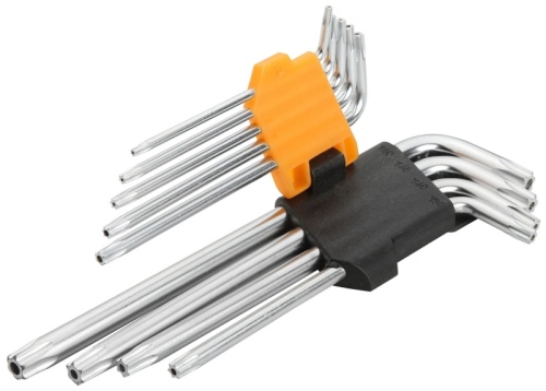 TT20056 TOLSEN Набор Г-образных ключей Torx, T10H-T50H, удлиненные, с отверстием, 9 предметов