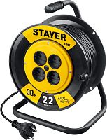 55073-30_z02 STAYER  S-207, ПВС, 2 х 0.75 мм2, 30 м, 2200 Вт, удлинитель на катушке
