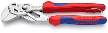 8605180TBK KNIPEX Клещи переставные-гаечный ключ, зев 40 мм, длина 180 мм, хром, 2-комп ручки, проушина для страховки, BK