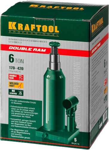 Домкрат гидравлический бутылочный сварной телескопический KRAFTOOL PRO 43463-6 фото 2 Домкрат гидравлический бутылочный сварной телескопический KRAFTOOL PRO 43463-6 фото 2