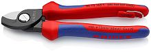 9512165TBK KNIPEX Кабелерез, d 15 мм (50 мм2), длина 165 мм, фосфатированный, 2-комп ручки, проушина для страховки, BK