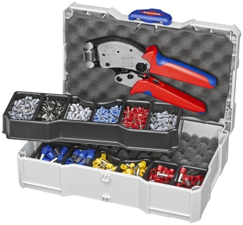 979013 KNIPEX TANOS Набор для опрессовки: 975318, гильзы изолированные DIN 46228 0.5/0.75/1/1.5/4/6/10/16 мм2 (1190 шт)