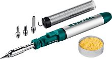55504-H8 KRAFTOOL  Набор: Паяльник газовый, 3в1, регулировка пламени, 4 насадки, припой, чистка жал, 1300'С