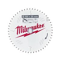 4932479087 MILWAUKEE  Пильный диск для циркулярной пилы по алюминию 165x20x1,6x52 скошенные зубья (1 шт)