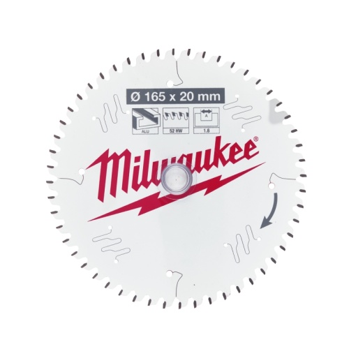 4932479087 MILWAUKEE Пильный диск для циркулярной пилы по алюминию 165x20x1,6x52 скошенные зубья (1 шт) 4932479087 MILWAUKEE Пильный диск для циркулярной пилы по алюминию 165x20x1,6x52 скошенные зубья (1 шт)