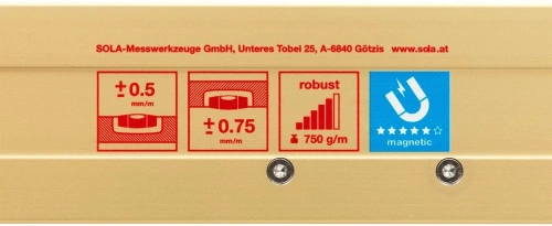 01821301 SOLA Уровень алюминевый магнитный AZM 100, L=100 см, 2 глазка, точн. 0,5мм/м фото 10 01821301 SOLA Уровень алюминевый магнитный AZM 100, L=100 см, 2 глазка, точн. 0,5мм/м фото 10
