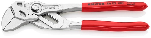 KN-8603180SB KNIPEX  Клещи переставные-гаечный ключ, зев 40 мм, длина 180 мм, хром, обливные ручки, SB