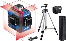 34908-2_z01  ЗУБР КРЕСТ 3D №2 нивелир лазерный 3х360°, 20м/70м, точн. +/-0,3 мм/м, штатив