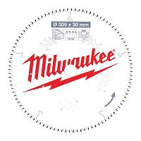4932471322 MILWAUKEE  Пильный диск для торцовочной пилы по дереву 305x30x3,0x100 скошенные зубья отрицат. угол (замена для 4932352142)
