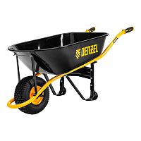 Тачка строительная, усиленная, объем 130 л, 230 кг, колесо 15х6.00-6 Denzel 689965
