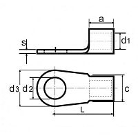Наконечник по DIN46234 кольцевой из листовой меди 10мм2 под винт М12 Safak SFK-12-10I