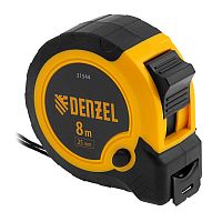 31544 Рулетка 8м х 25мм, двухкомп. корпус, кнопка-пауза DENZEL