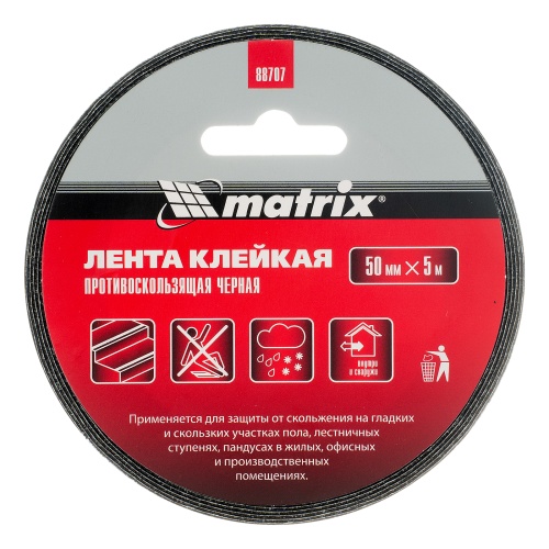 Лента клейкая противоскользящая, черная 50 мм x 5 м Matrix 88707 фото 3 Лента клейкая противоскользящая, черная 50 мм x 5 м Matrix 88707 фото 3