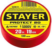 12292-R  STAYER Protect-20 красная изолента ПВХ, 20м х 19мм