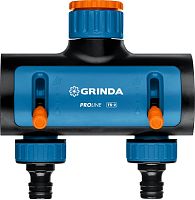 8-426312_z02  GRINDA PROLine TS-2, 3/4"-1", распределитель двухканальный, поливочный, с внутренней резьбой