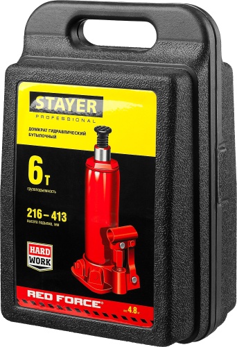 Домкрат бутылочный гидравлический STAYER PROFESSIONAL 43160-6-K_z01 фото 2