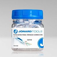 Коннекторы RJ45 сквозные CAT5e для одножильных и многожильных проводников, Jonard (50 шт)