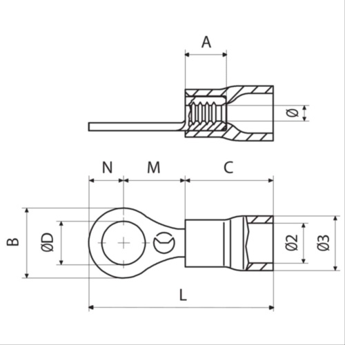 Наконечник кольцевой изолирированный Cembre BF-M4 2052150 фото 2