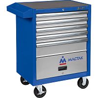 522-05581B МАСТАК  Тележка инструментальная, 5 полок и отсек, <ПРИМА>, синяя
