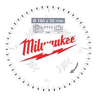 4932471291 MILWAUKEE  Пильный диск для циркулярной пилы по дереву 160x20x2,2x48 скошенные зубья (замена для 4932248233)