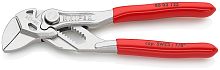 KN-8603125SB KNIPEX Клещи переставные-гаечный ключ, зев 23 мм, длина 125 мм, хром, обливные ручки, SB
