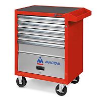 522-05581MR МАСТАК Тележка инструментальная, 5 полок и отсек, <ОПТИМА>, красная