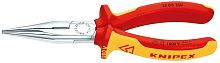 2506160SB KNIPEX Длинногубцы с режущими кромками VDE, 160 мм, хром, 2-комп ручки, SB