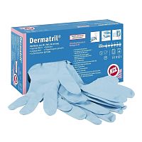 Перчатки нитриловые, голубые, размер 10XL, 100 шт. Honeywell KCL Dermatril 740 074010081C