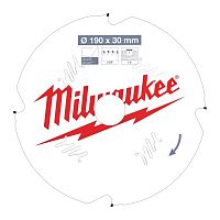 4932471304 MILWAUKEE  Пильный диск для циркулярной пилы по фиброцементу 190x30x1,8x4зуб из поликристаллического алмаза