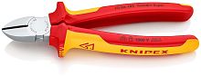 7006180SB KNIPEX Бокорезы VDE, 180 мм, хром, 2-комп диэлектрические ручки, SB